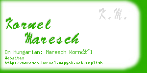 kornel maresch business card